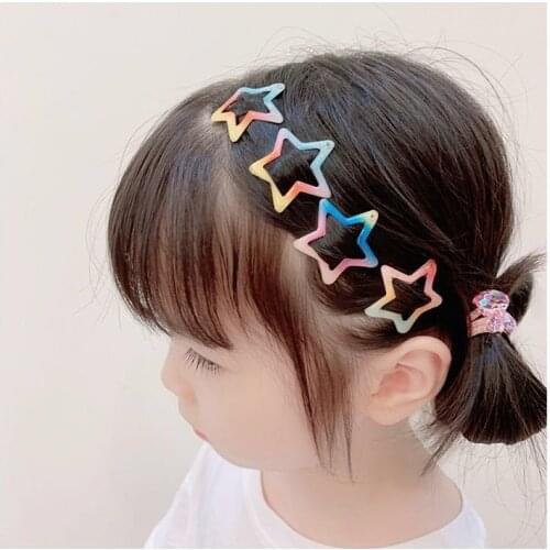 Kids Snap Metal Hair Clips Girls Cute Colorfu Hairpins Sweet Hair Clips Barrettes Slid Clip Fashion Hair Accessories
