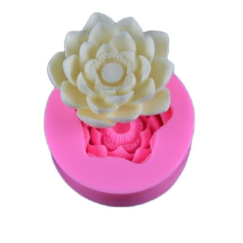 Big Lotus Handmade Cake Mold Candle Silicone Mould Flower Soap Molds Lotus Moulds Aroma Stone Mould Resin Clay Chocolate K248
