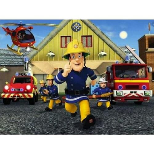 Full Square Round crystal Mosaic 5D Diamond Painting Cartoon sam the fireman 3D Diamond Embroidery pictures Home Decoration
