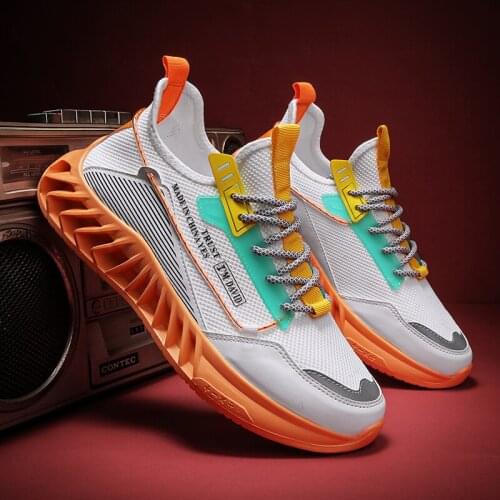 Mens Casual Shoes New Lace-up Outdoor Breathable Trend Shoes Men Fashion Sneakers Comfortable Damping Shoes Men Vulcanize Shoes