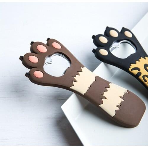 Kitchen Tools Beer Opener Cartoon Cats Paw Bottle Opener Juice Soda Hardware Silicone Fridge Magnet Promotional Gifts