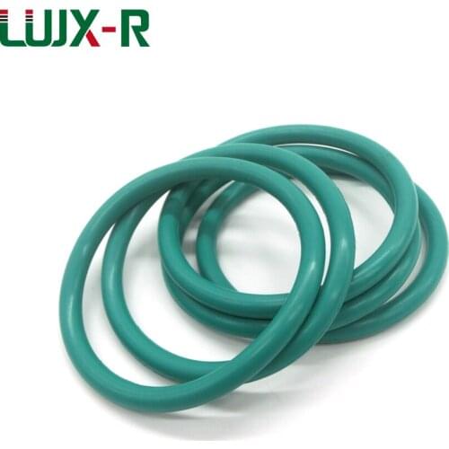 LUJX-R 10pcs 5mm O Ring Seal Green Gasket OD16/17/18/20/22/25/27/28/32/34mm Anti-Aging Washer Sealing Fluorine O-Ring FKM
