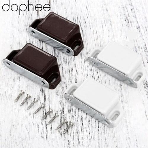 2Pcs 57*26MM Magnetic Door Catches Kitchen Cupboard Wardrobe Magnetic Cabinet Latch Catches Furniture Hardware with Screws