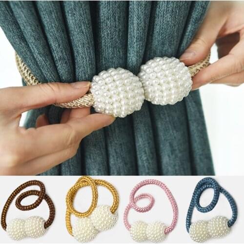 1x Pearl Magnetic Curtain Clip Curtain Holders Tieback Buckle Clips Hanging Ball Buckle Tie Back Curtain Accessories Home Decor