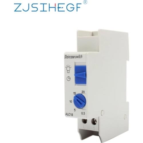 220VAC Timer Switch 16A ALC18 Rail Staircase Lighting Relay For Corridor Mechanical Electronic Timer