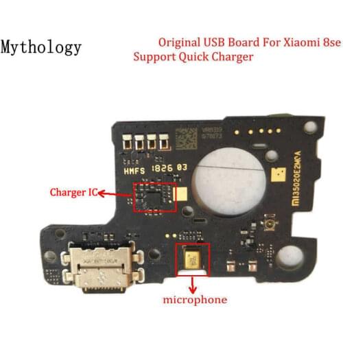 Mythology Original For Xiaomi Mi8 SE USB Board Flex Cable Dock Connector Microphone Mobile Phone IC Support Quick Charger