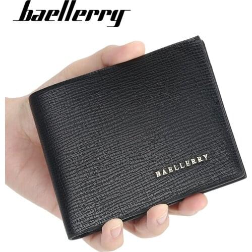 Baellerry Multifunction Men Short Wallet Soft Leather Purse Small Coin Pocket Purse Male Card Holder Clutch Bag For Man
