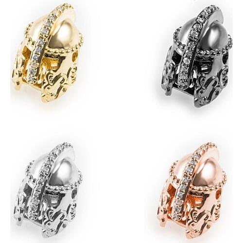 10.4×14.1mm Fashion Trendy Copper Helmet DIY Bead Bracelet Roman Style Necklace Connector Accessories Wholesale