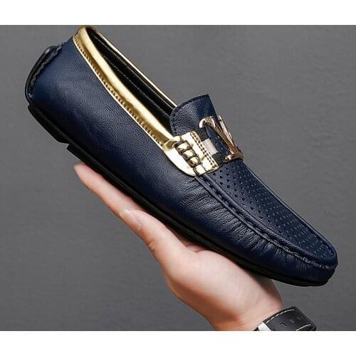 Men Casual Shoes Rubber Bottom Loafers Moccasins Men Luxury Brand Mens Plus Sizes Shoes Anti Slip Mens Loafers Shoes Luxury