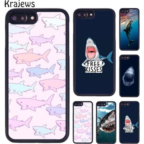 Krajews Ocean Shark Tooth Fish Soft Phone Cases For iPhone 5 6S 7 8 plus 11 12 Pro X XR XS Max Samsung Galaxy S6 S7 S8 S9 S10