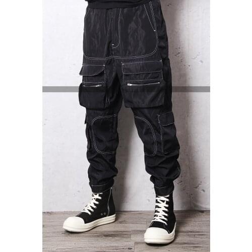 2020 New Mens clothing GD Hair Stylist fashion Catwalk High street hip hop Loose legged casual pants with reverse stitching