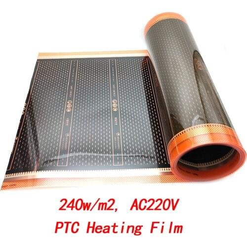 New PTC 240w/m2 Infrared Underfloor Heating Film AC220V Mat Made in Korea, Save More Energy