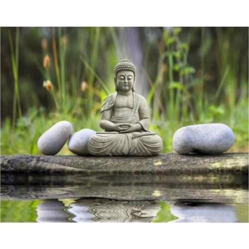 Full 5d Diy Square,Round Diamond Painting Cross Stitch -Stone Buddha- 3d Embroidery Rhinestone Home Wall Sticker decor