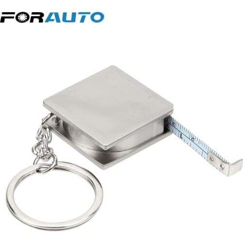 FORAUTO Portable Key Ring Retractable Ruler Measuring Tools Gauging Tools Stainless Steel Pull Ruler Tape Measure Keychain