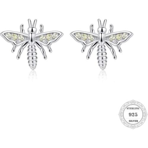 Smart Bee Star Stud Earrings, 2020 New Fashion Jewelry 925 Sterling Silver Trendy Stone Gift For Women Men Lover
