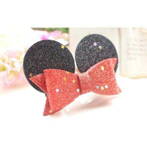 Pet hair accessories Dog hair clips Minnie bowknot hairpin sparkling sequins hairpin 20pcs