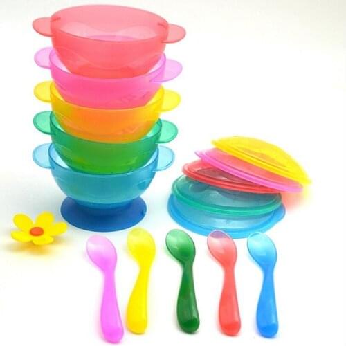 1pc/3Pcs/set Baby Tableware Dinnerware Suction Bowl with Temperature Sensing Spoon baby food Baby dinner Feeding Bowls dishes