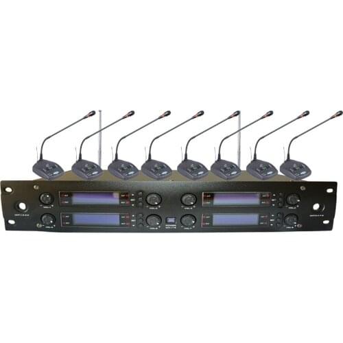 U-8008-OK-979 Express Shipping Pro. 8 Channels Professional Conference Desktop UHF Wireless Microphone Gooseneck Mic System