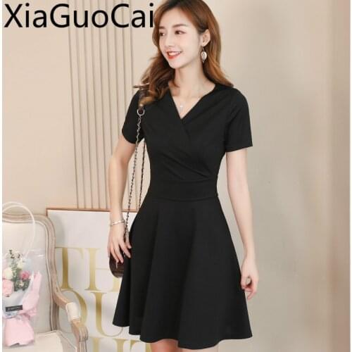 XiaGuoCai Solid Summer Dresses