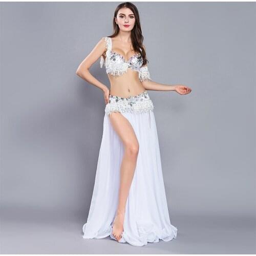Belly Dance Suit Women New Clothes High Quality Spring Summer Sexy Long Skirt and Bra Oriental Dance Performance 2pcs Set H4506