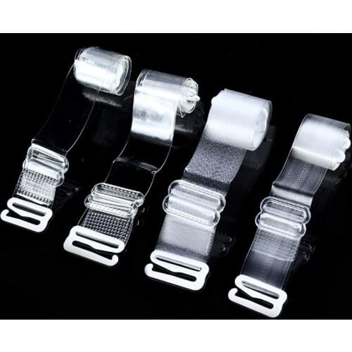 Women 1cm 1.5cm 1.8cm Wide Non Slip Bra Straps Adjustable Transparent Bra Strap Backless Bra Extender Accessories