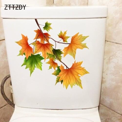 ZTTZDY 23.9×22.6CM Sycamore Maple Leaf Home Wall Decoration Stickers Creative Bathroom Toilet Decals T6-0129