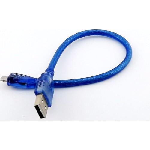 10pcs USB 2.0 Type A Male to USB Micro B 5 Pin Male Plug Adapter Data Cable Blue 1FT
