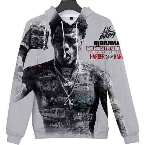 2021 3D Print Hoodies Sweatshirt Lil Baby Harajuku Men/Women Hoodies Fashion Autumn Winter Movement Streetwear Pullover