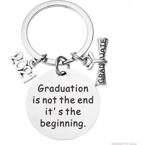 2021 personalized graduation gift stainless steel keychain custom pendant