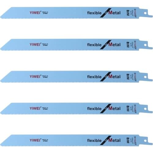 5 Pcs 227mm 9\" BIM S1122EF Reciprocating Saw Blade For Cutting Wood And Metal