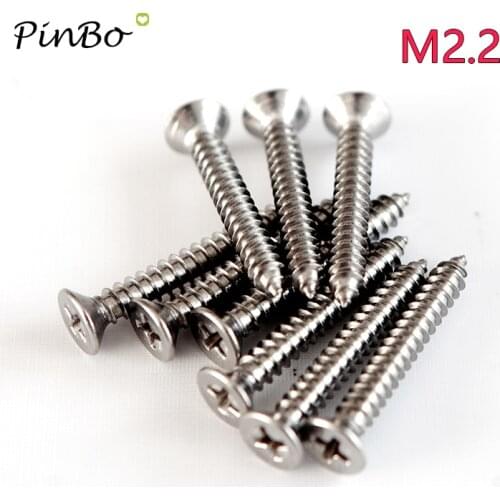 50Pcs 304 Stainless Steel Self-tapping Wood Screws Cross Recessed Flat Head Screws DIN7982 GB846 ISO7050 ST2.2