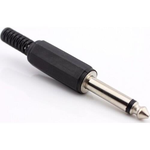 6.35 mm 6.5mm mono plug 6.5mm plastic plugs DIY maintenance sound console Guitar audio plug weld line 10pcs/lot