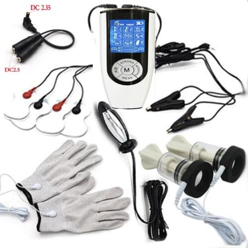 BDSM Strong Electro Shock Kit,Anal Plug Penis Plug Cock Ring Nipple Sucker Clamps Medical Themed Toy,Electric Stimulate Sex Toys