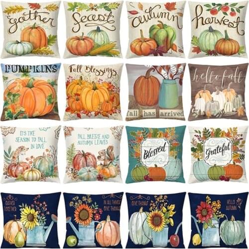 CANIRICA Fall Pumpkin Pillow Thanksgiving Decorative Pillows For Living Room Sofa Halloween Pillow Cover Autumn Home Decoration