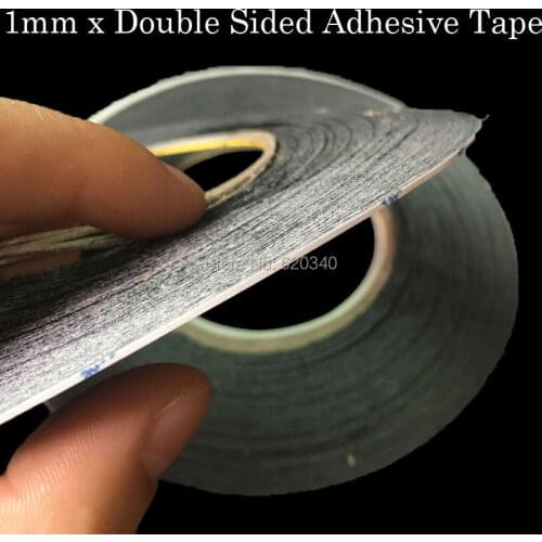 2x 1mm*50 Meters Widely Use Black Double Sided Adhesive Tape for Smartphone Tablet LCD Touch Screen Display Repair Free shipping