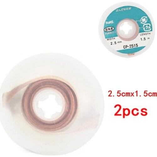 JimBon 2pcs CP-2515 2.5 x 1.5m Soldering Iron Solder Remover Desoldering Clean Wick for Welding Tools