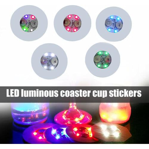 Club Bar Party Decor Coasters LED Flashing Light Bulb Bottle Cup Mat Light Up Pad 1/10pcs LBE