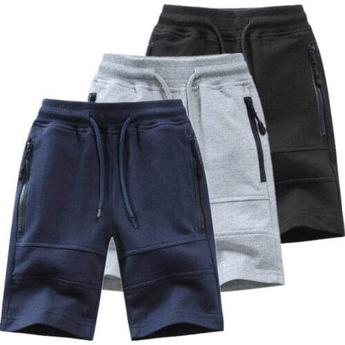 Children Boys Shorts 2021 Summer Zipper Pocket Design Kids Casual Knitted Shorts For Boys 3 - 14 Years