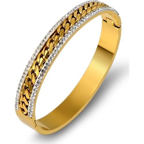 2021 Hot Sale Popular Bracelets For Women Stainless Steel Chain Bracelet With Row Buckle Gold Bracelet Female Bracelet Jewelry