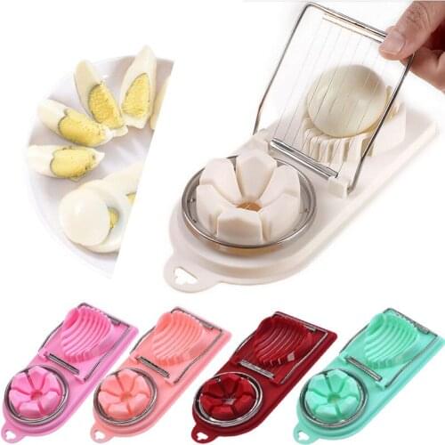 2in1 Multifunctional Egg Cutter Stainless Steel Egg Slicer Sectioner Cutter Mold Flower-Shape Cutter Kitchen Gadgets