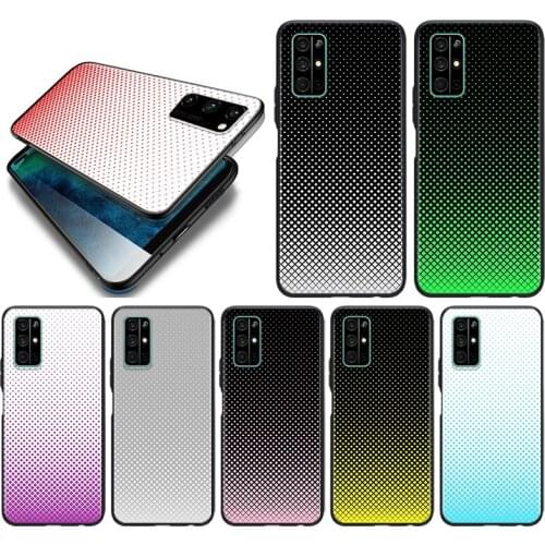Fashion Color Block Art Silicone Cover For Huawei Honor 10i 10 9C 9A RU 9X 9N 9S 9 Pro Lite Play 3E V9 Black Phone Case