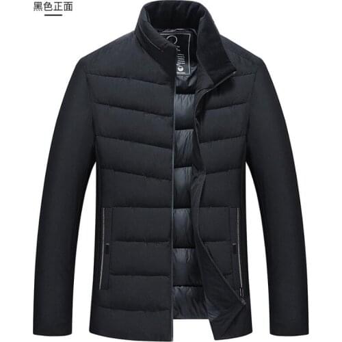 2020 Autumn Winter Down Cotton Jacket Men Casual Stand Collar Parka Coat Outwear Windproof Jacket