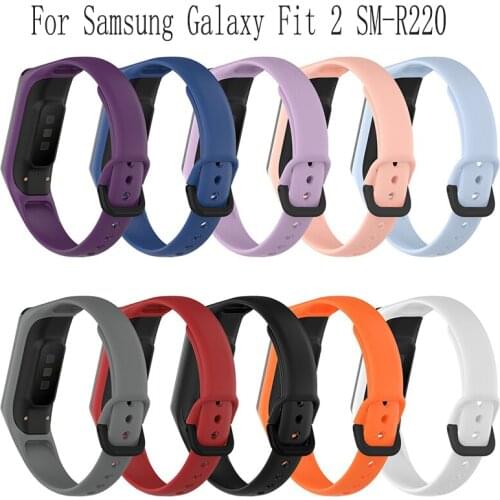 Soft Silicone Sport Band Straps For Samsung Galaxy Fit 2 SM-R220 Bracelet Replacement Watchband For Samsung Galaxy Fit2 Straps
