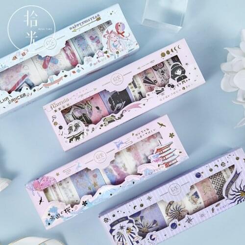 8 Pcs/lot Flower Elf Series Journal Washi Tape Set Decorative Adhesive Tape DIY Scrapbooking Sticker Label