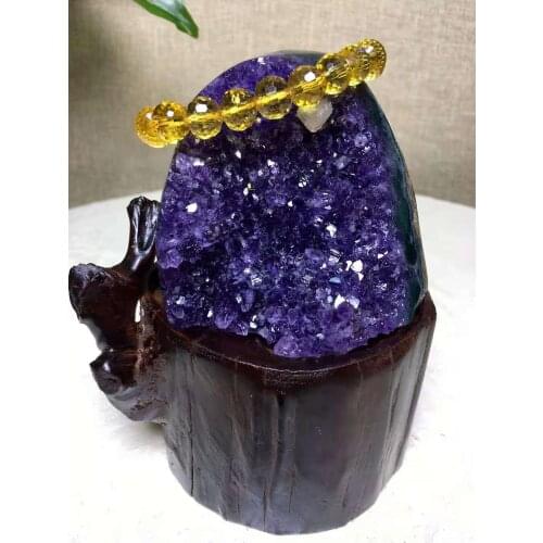 Natural amethyst cave decoration demagnetization town house purification treasure pot crystal cave stone feng Shui porch