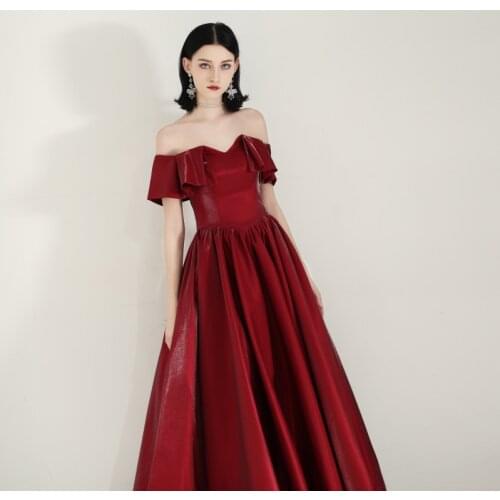 2019 new banquet evening dress long formal dress occasion strapless satin dress