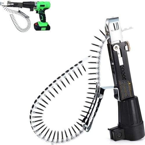 New Automatic Chain Nail Gun Adapter Screw Gun for Electric Drill Woodworking Tool Cordless Power Drill Attachment With 50 Screw