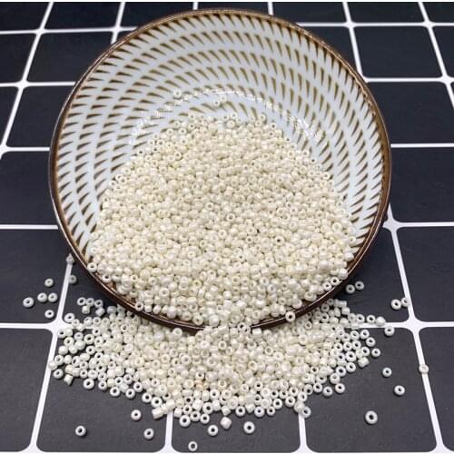 New 2 3 4mm Size Glass With Seed Spacer beads Jewelry Making Fitting For DIY Cream