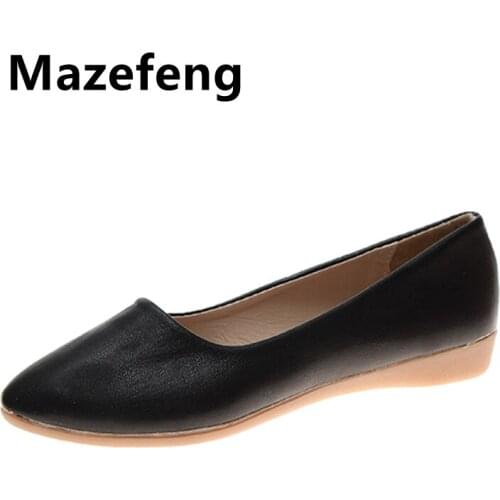 Mazefeng Casual Women Soft Shoes Breathable Knit Pointed Shoes Womens Flat Shoes Ballet Single Shoes Comfortable Pregnant Shoes