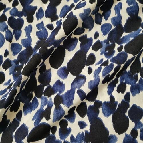 Beautiful Blue Leopard Chiffon Fabric Imitate Silk Chiffon Fabric Sexy Tiger Pattern Print Chiffon Fabric DIY Women Dress /pants